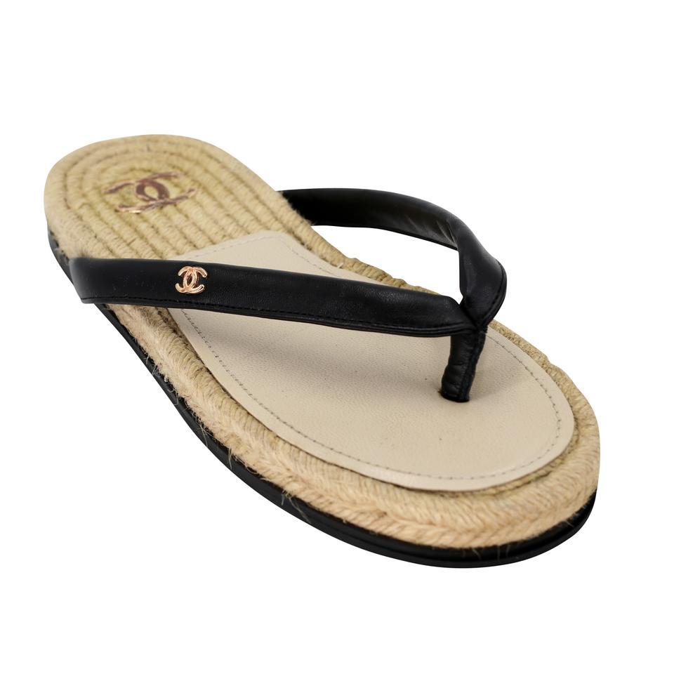 Beige Chanel Thong 36 Summer Beach Sandals CC-S0829-0008
