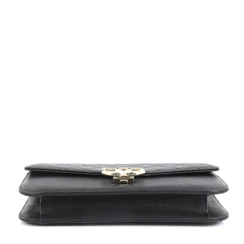 Women's or Men's Chanel Thread Around Chain Flap Bag Quilted Caviar Medium 