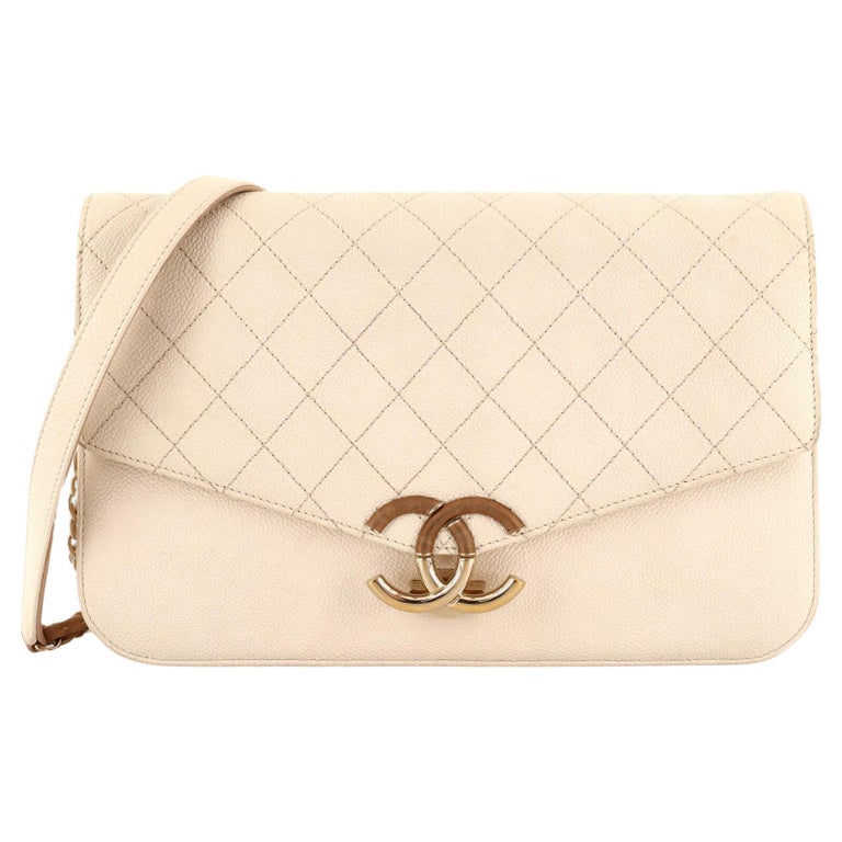 Chanel Thread Around Chain Flap Bag Quilted Caviar Medium For Sale at  1stDibs
