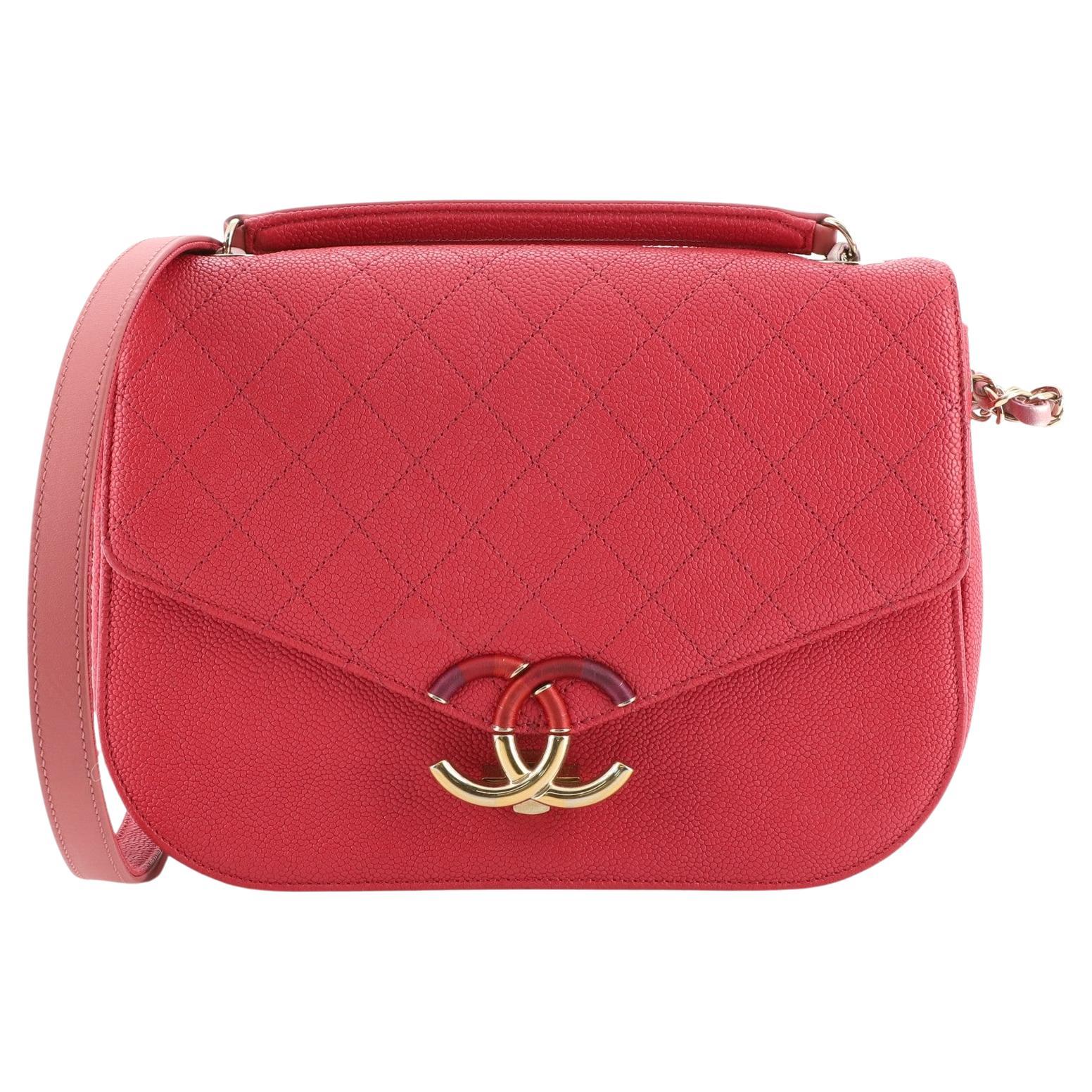 Chanel Thread Around Flap Bag Quilted Caviar Small at 1stDibs