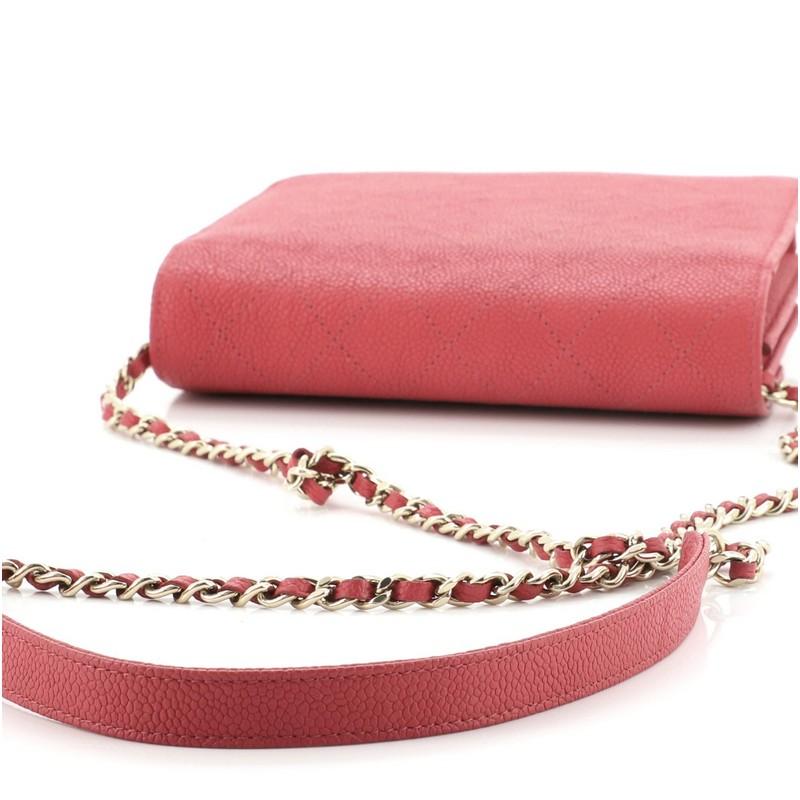 Chanel Thread Around Square Wallet on Chain Quilted Caviar 2