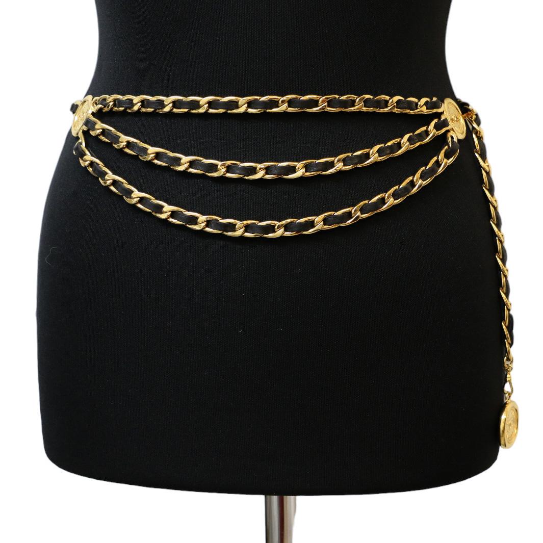 Ceinture vintage Chanel à trois rangées Pour femmes en vente