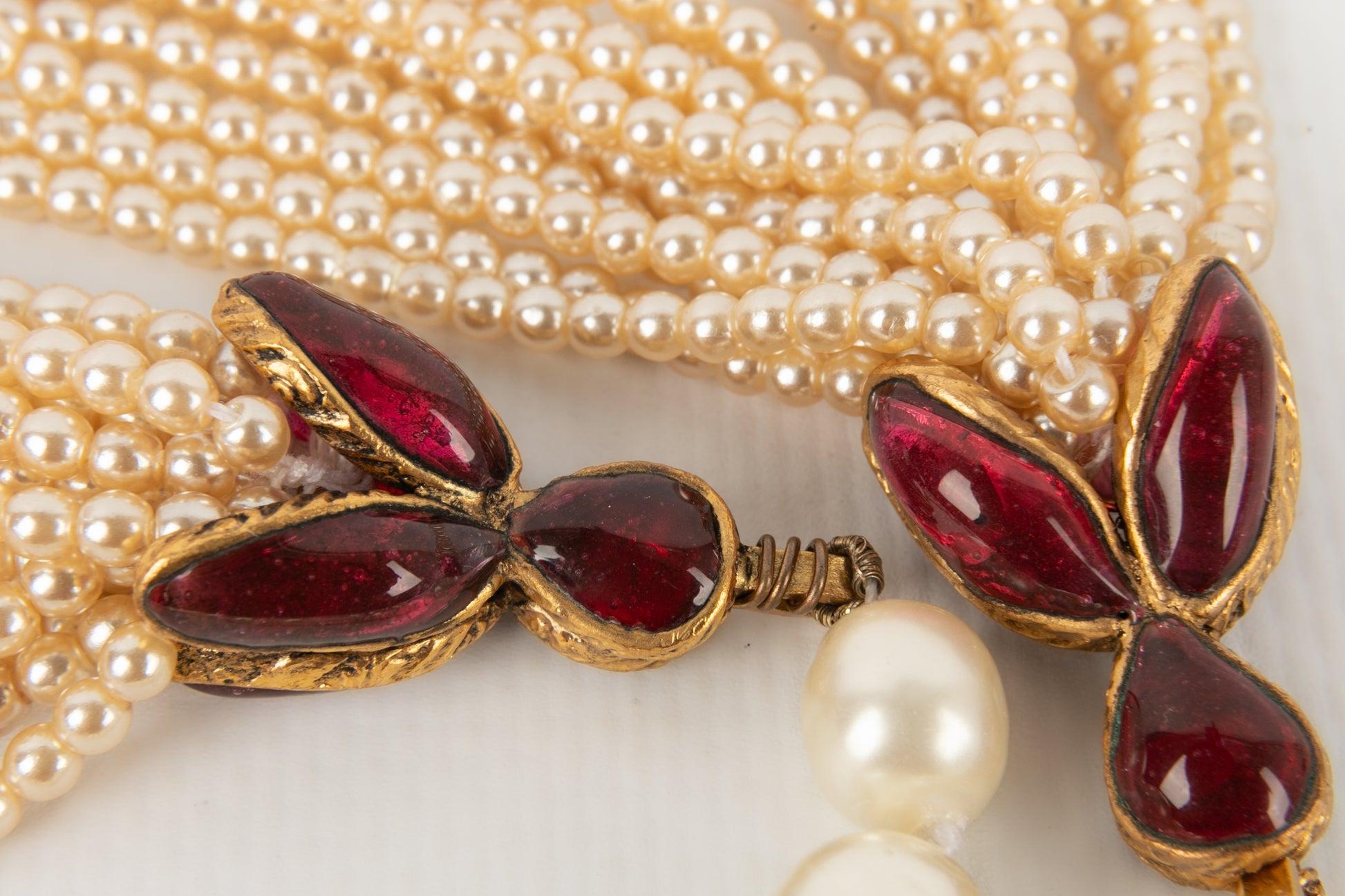 Chanel, collier de perles de costume assemblées en nœuds, 1983 en vente 6