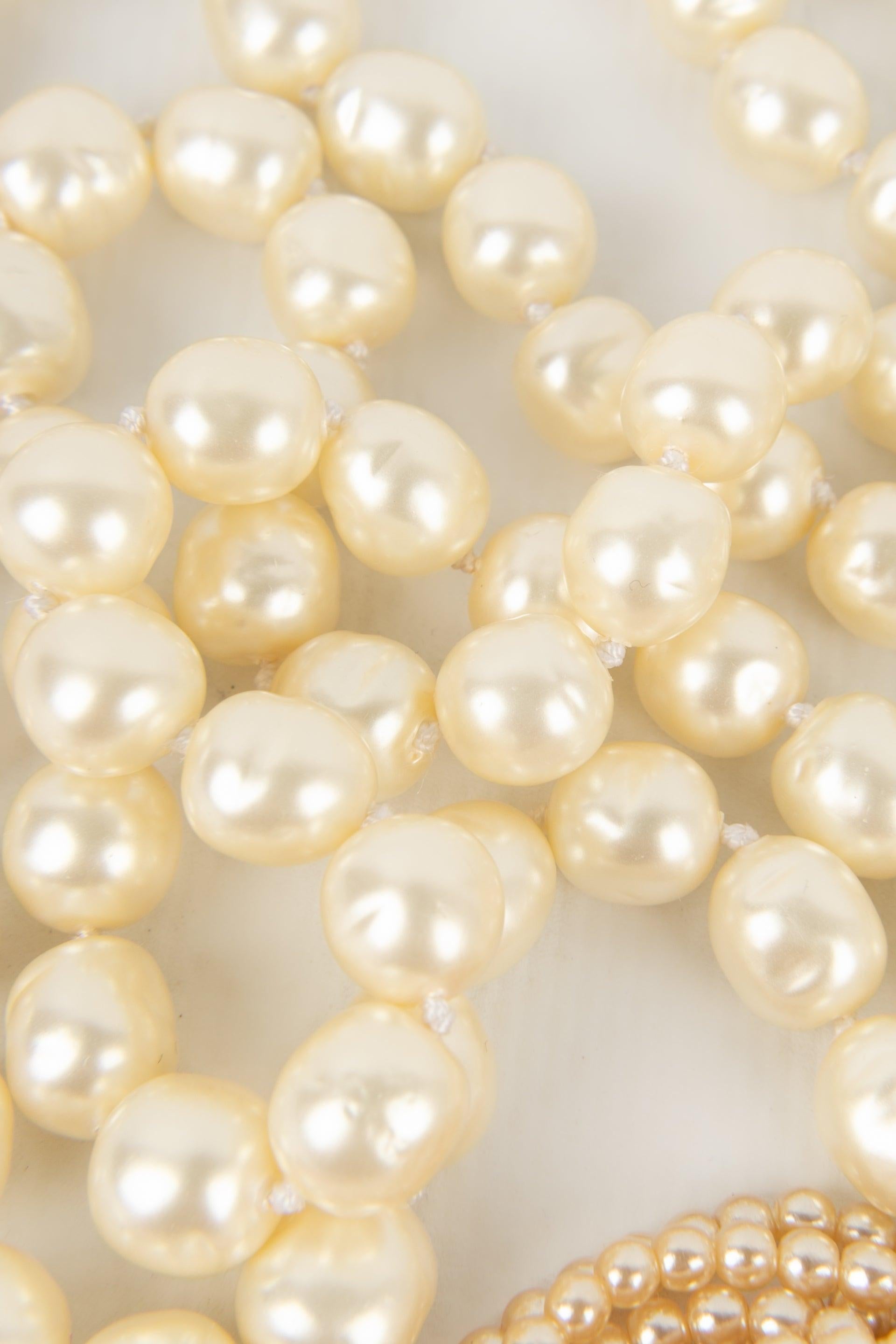 Chanel Tie Necklace with Knot Assembled Costume Pearls, 1983 1