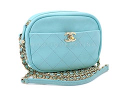 Chanel Tiffany Blue Light Teal Goatskin Camera Bag GHW 68156