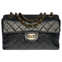 Chanel Timeless 22cm Double Sided Shoulder bag in black quilted lambskin and GHW