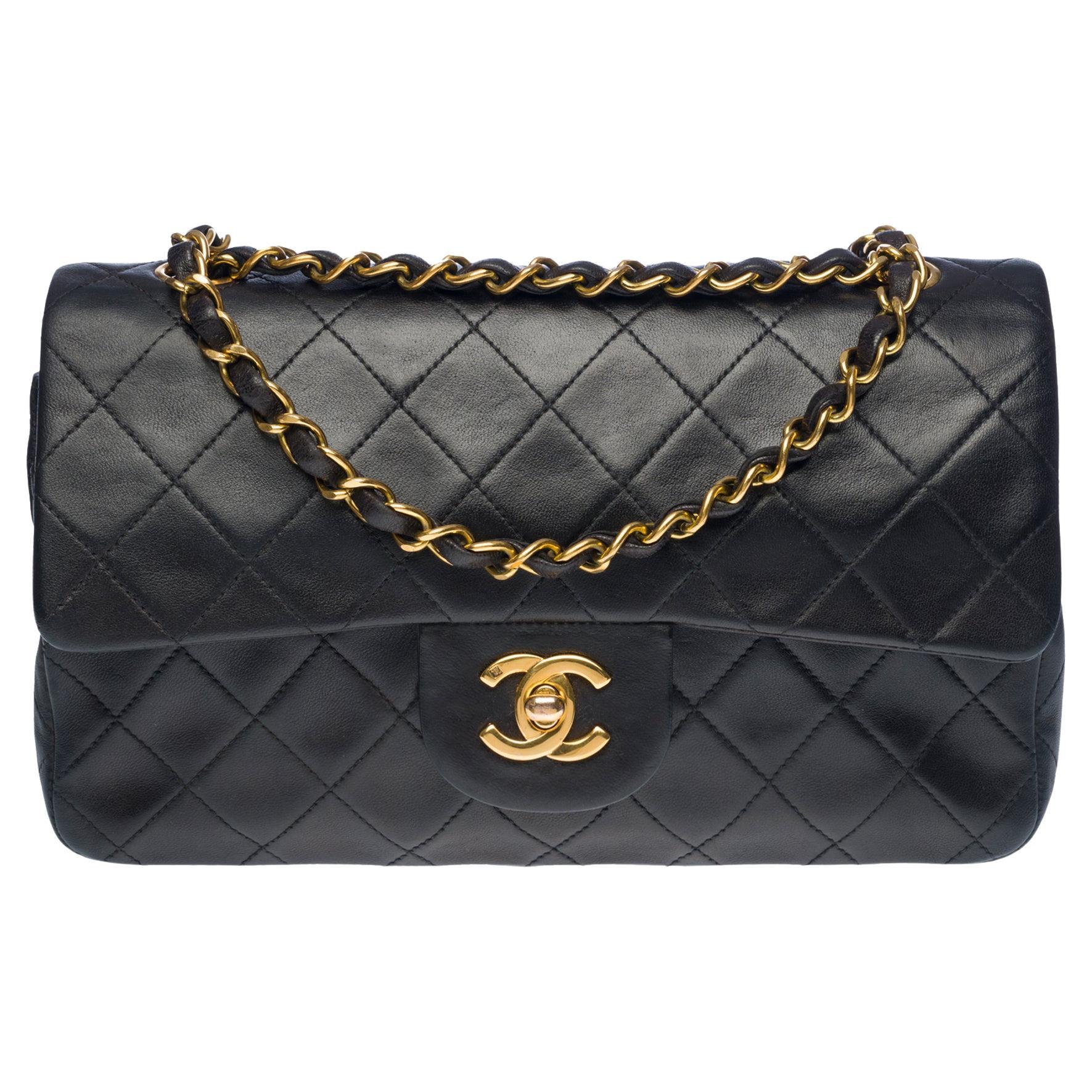 Chanel Vintage Black Quilted Lambskin Jumbo Flap Bag at 1stDibs