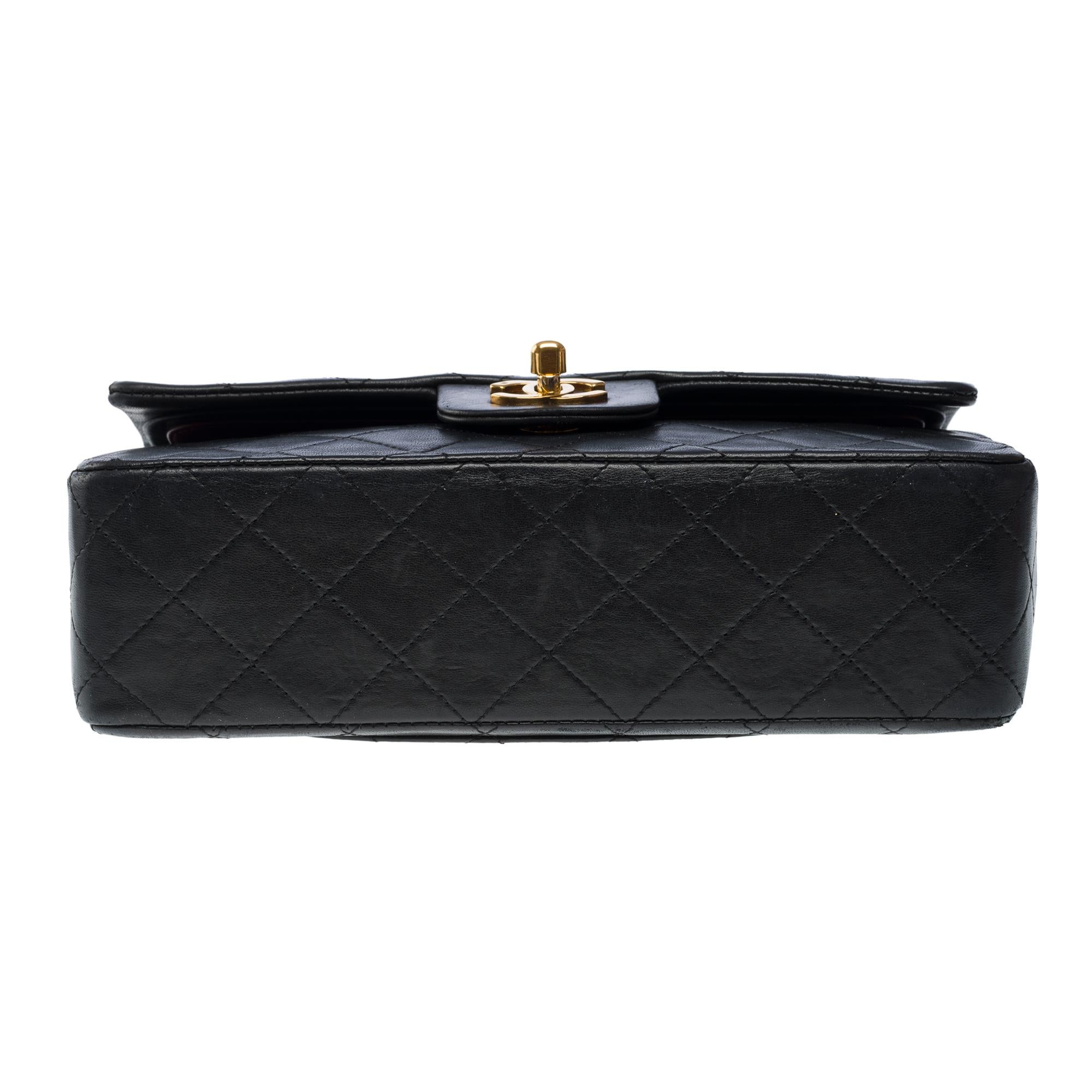 Chanel Timeless 23cm double flap shoulder bag in black quilted lambskin, GHW 6