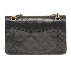 Chanel Timeless 23cm double flap Shoulder bag in black quilted lambskin, GHW