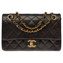 Chanel Timeless 23cm double flap shoulder bag in brown quilted lambskin, GHW