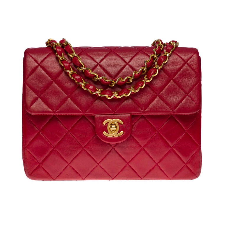 Chanel AS4141 Camellia Embossed With top Handle Bag Rose Red - lushenticbags
