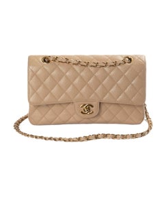 Chanel Timeless 2.55 Double Flap Caviar Beige