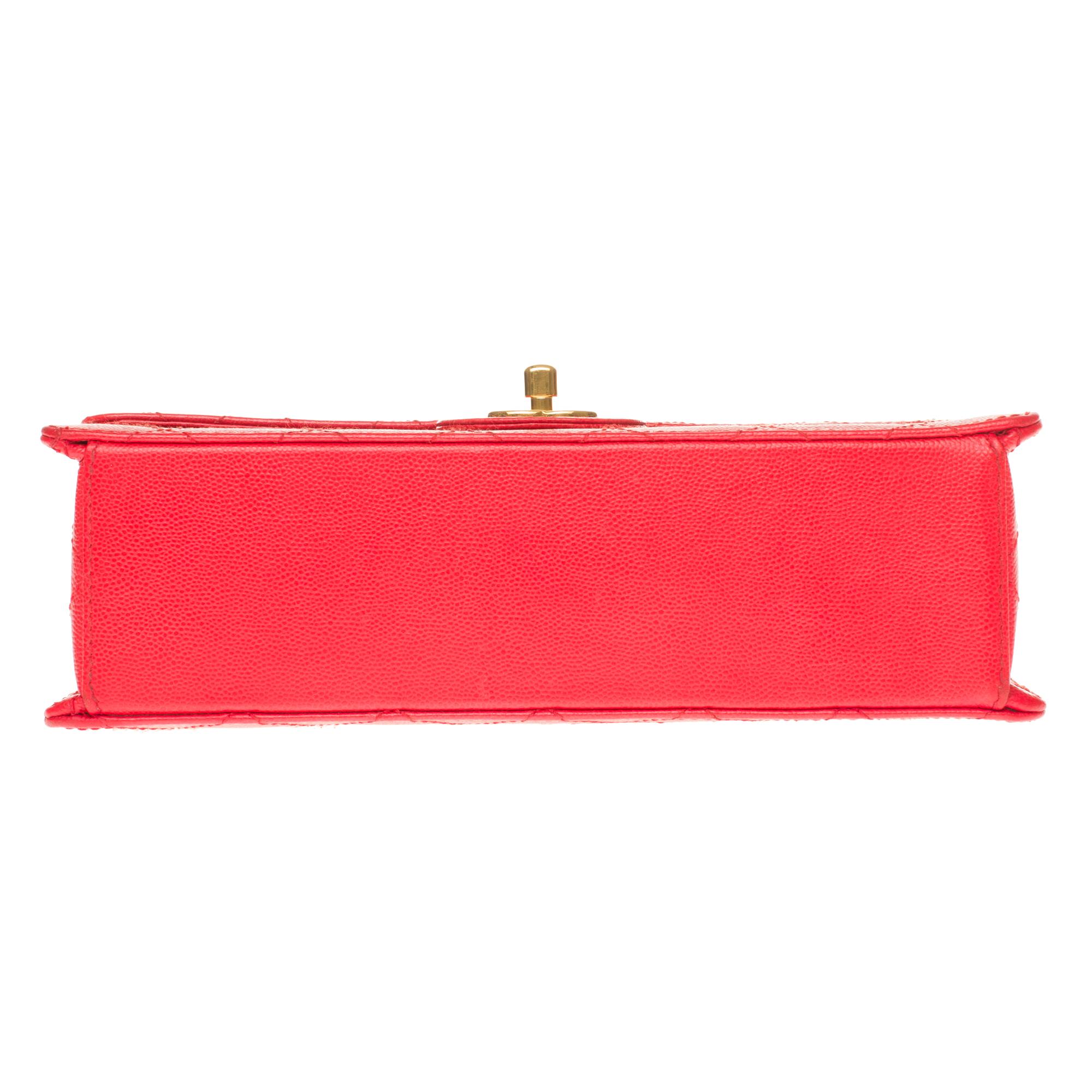 Chanel Timeless 25cm crossbody handbag in red padded caviar leather, GHW 6