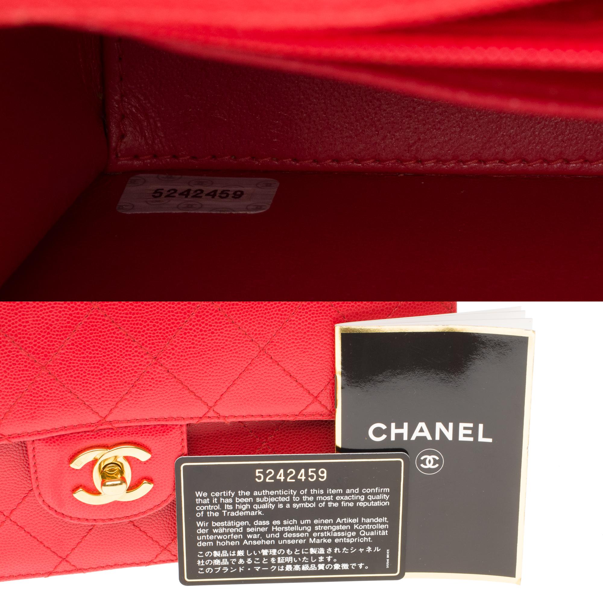 Chanel Timeless 25cm crossbody handbag in red padded caviar leather, GHW 3