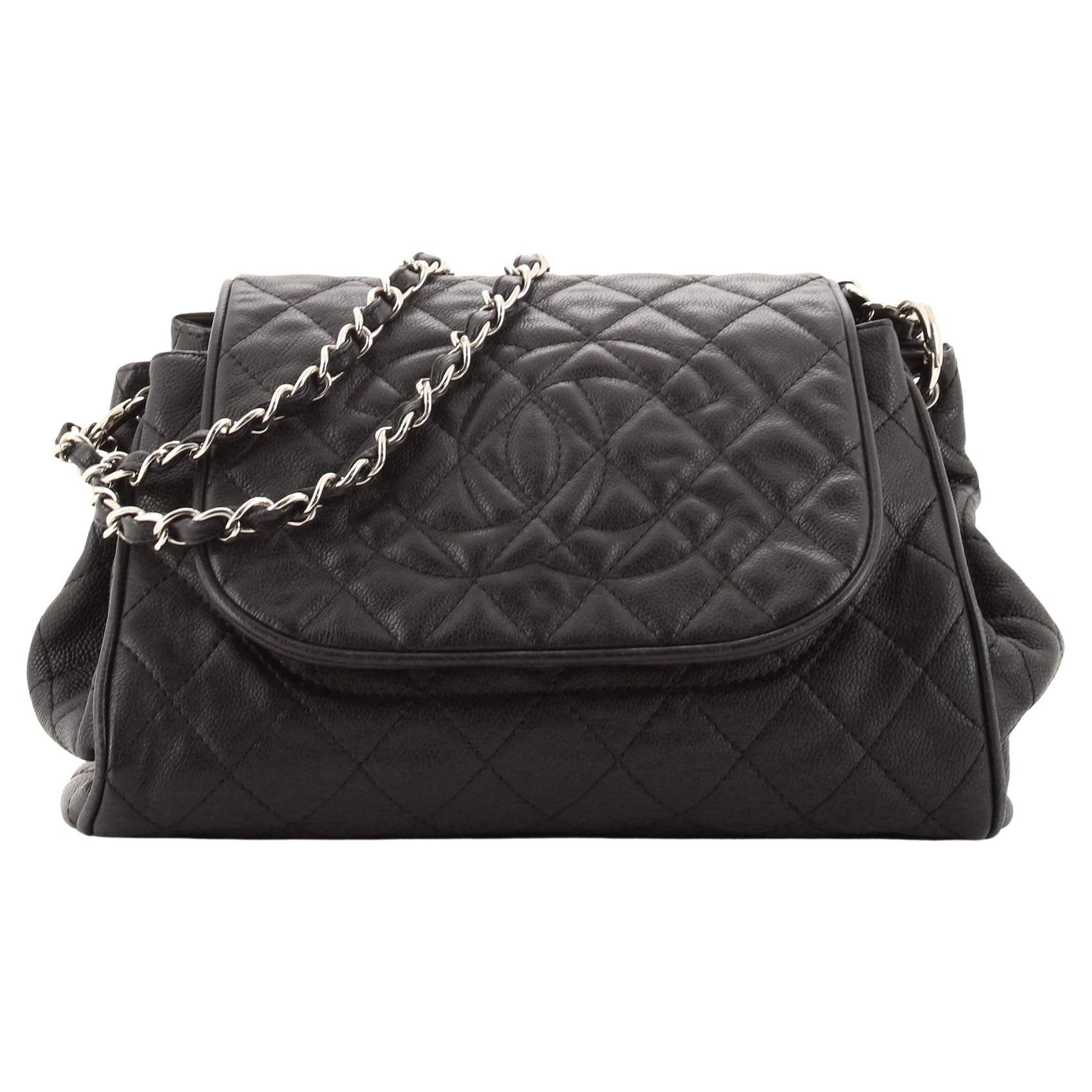 Chanel Timeless Accordion Flap Bag Quilted Caviar