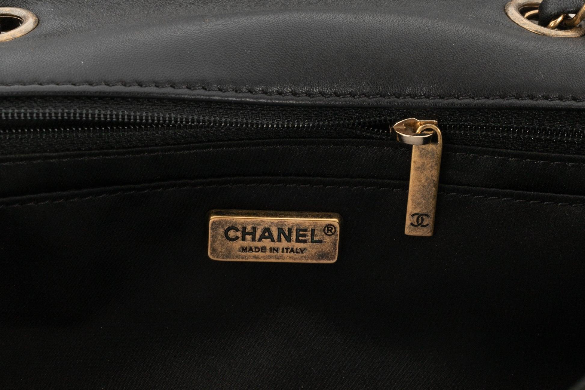 Chanel Timeless Bag Covered in Sequins, Black Leather & Gold Metal Details, 2017 6