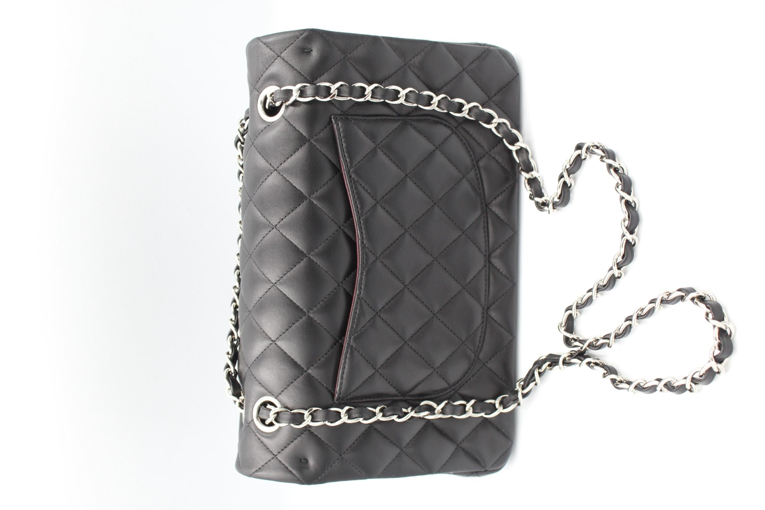Chanel Timeless Bag in Black Lambskin Leather and Silver Hardware 1