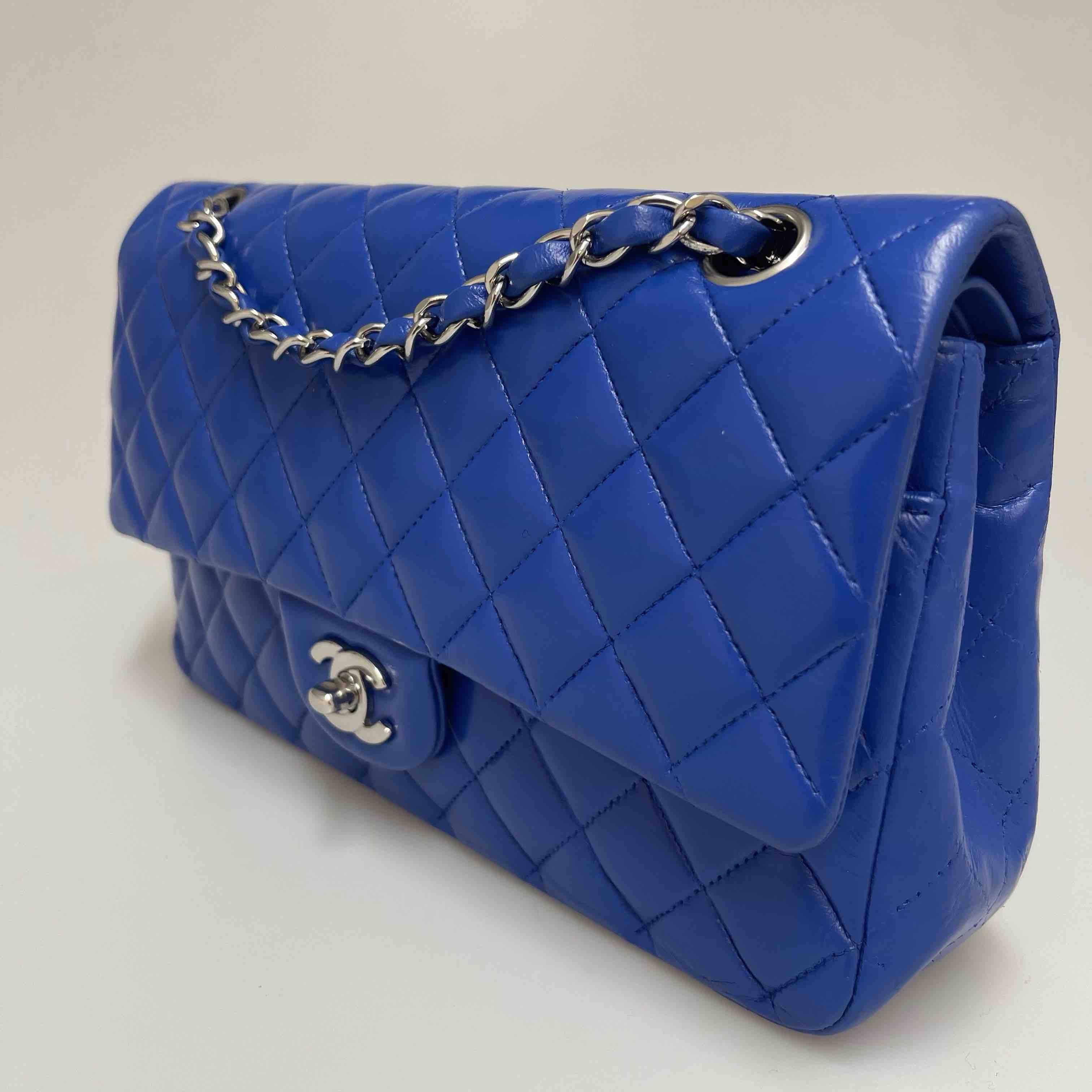 CHANEL Timeless Bag in Blue Lambskin 6