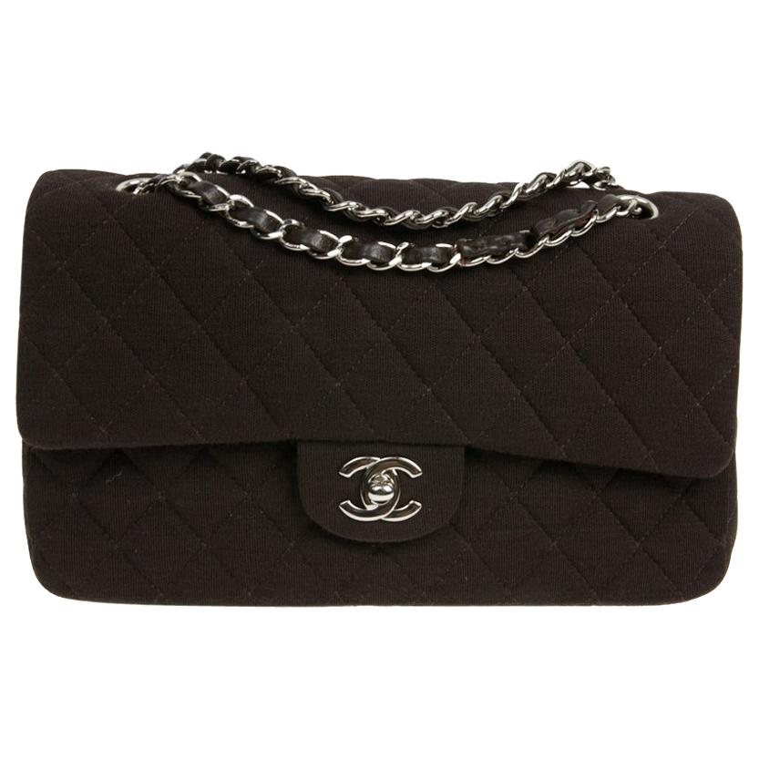 CHANEL Timeless Bag in Brown Jersey Fabric