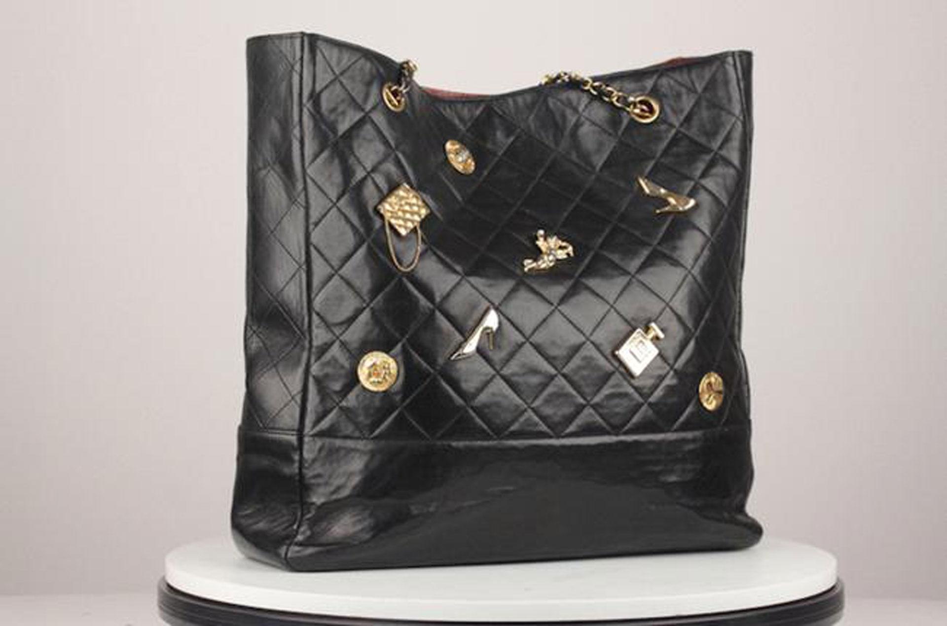 Chanel Timeless Bag Rare Vintage 1990's Limited Edition Lucky Charm Black Tote

Made in France