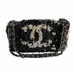 CHANEL Timeless Bag with Black and Silver Sequins