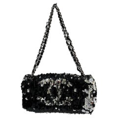 CHANEL Timeless Bag with Black and Silver Sequins