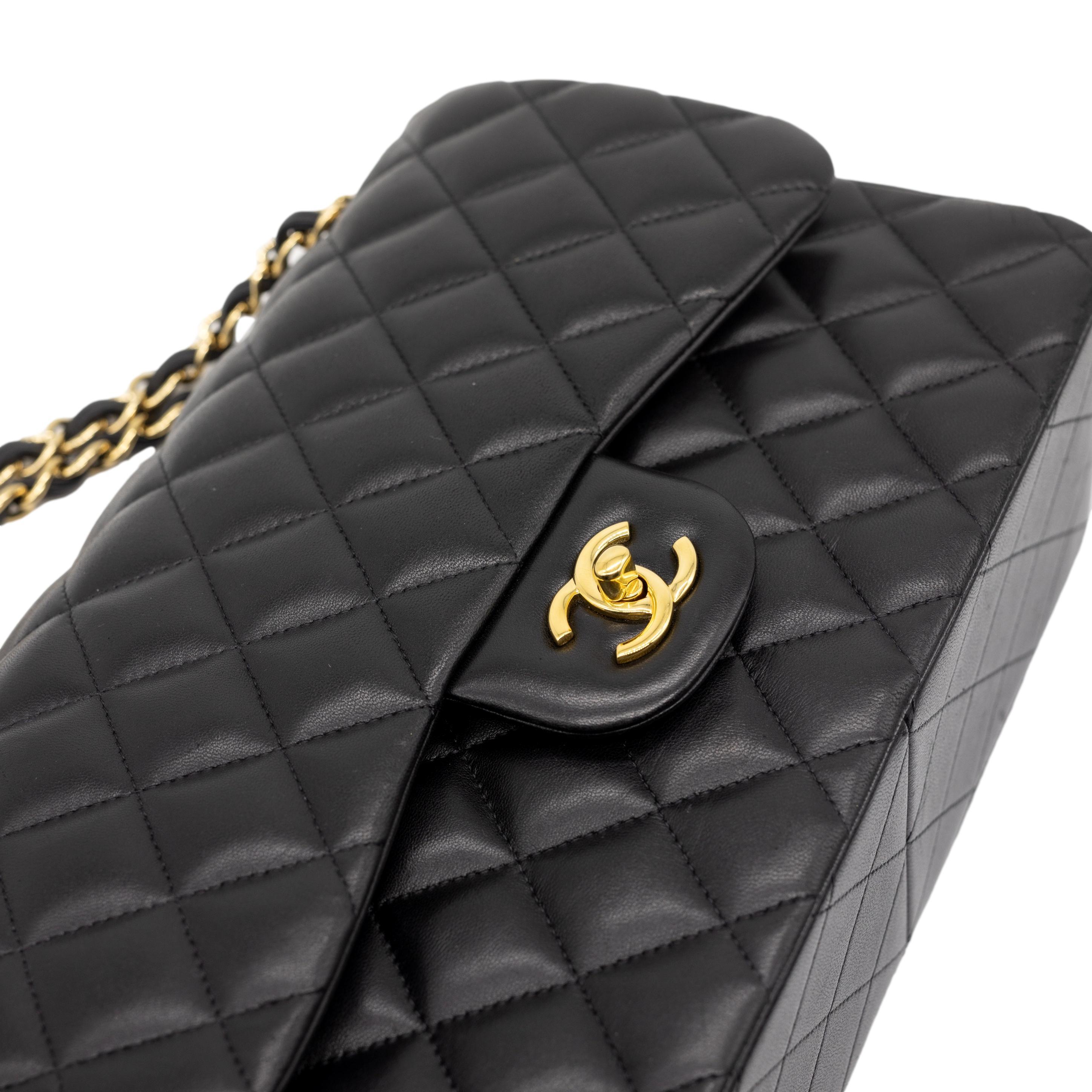 Chanel Timeless Black Jumbo Double Flap Quilted Lambskin Shoulder Bag, 2014. 4