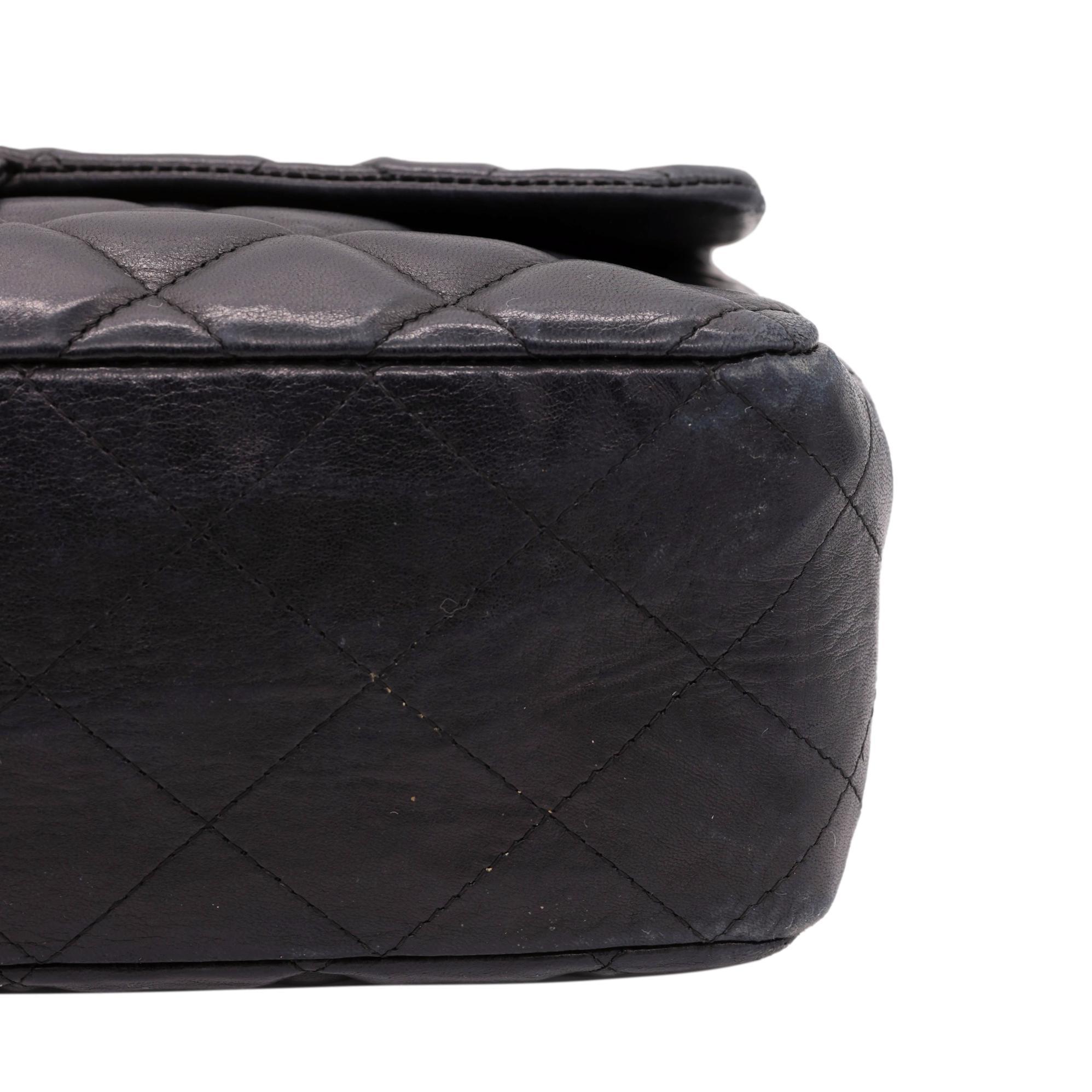 Chanel Timeless Black Jumbo Single Flap Quilted Lambskin Shoulder Bag, 2008. 4