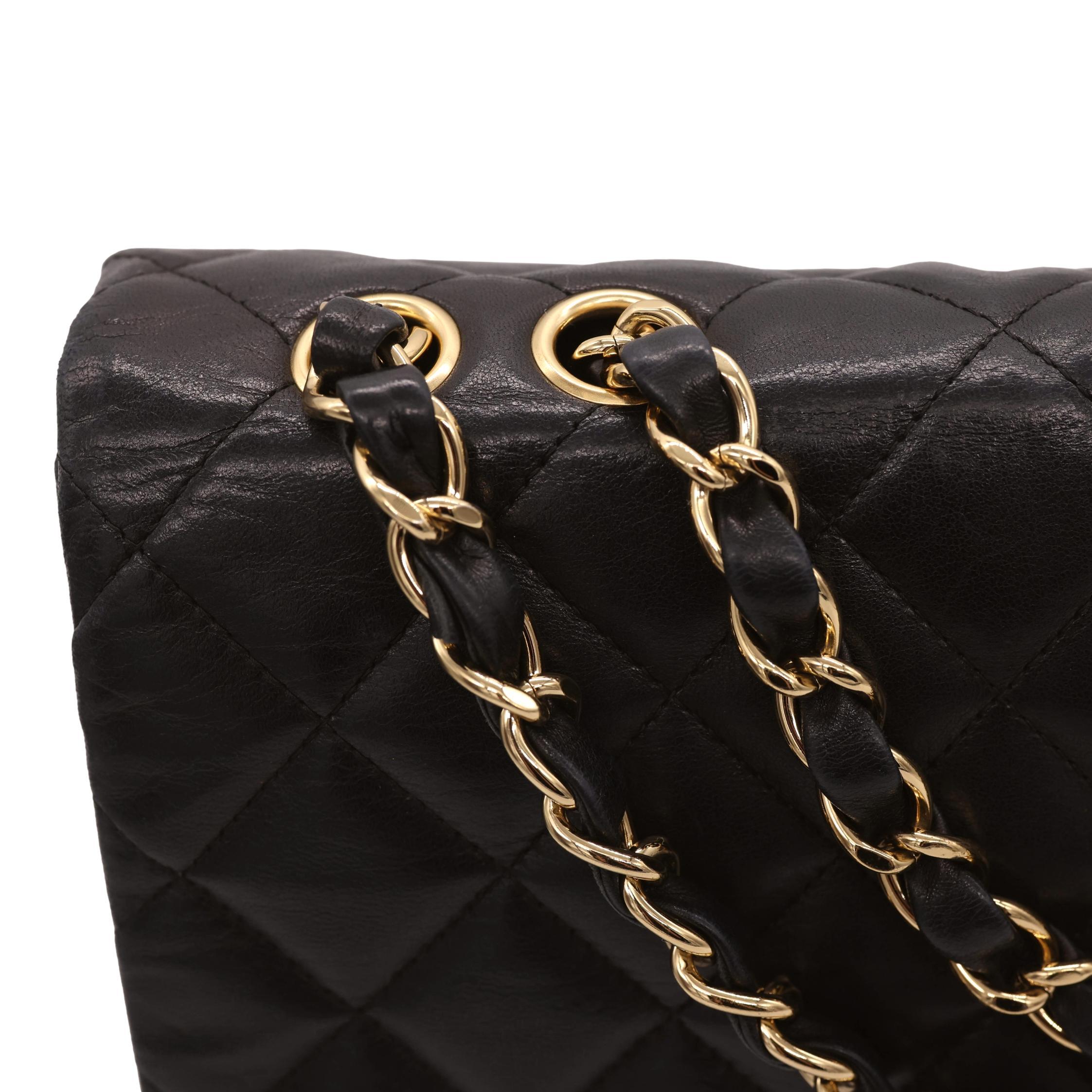 Chanel Timeless Black Jumbo Single Flap Quilted Lambskin Shoulder Bag, 2008. 6