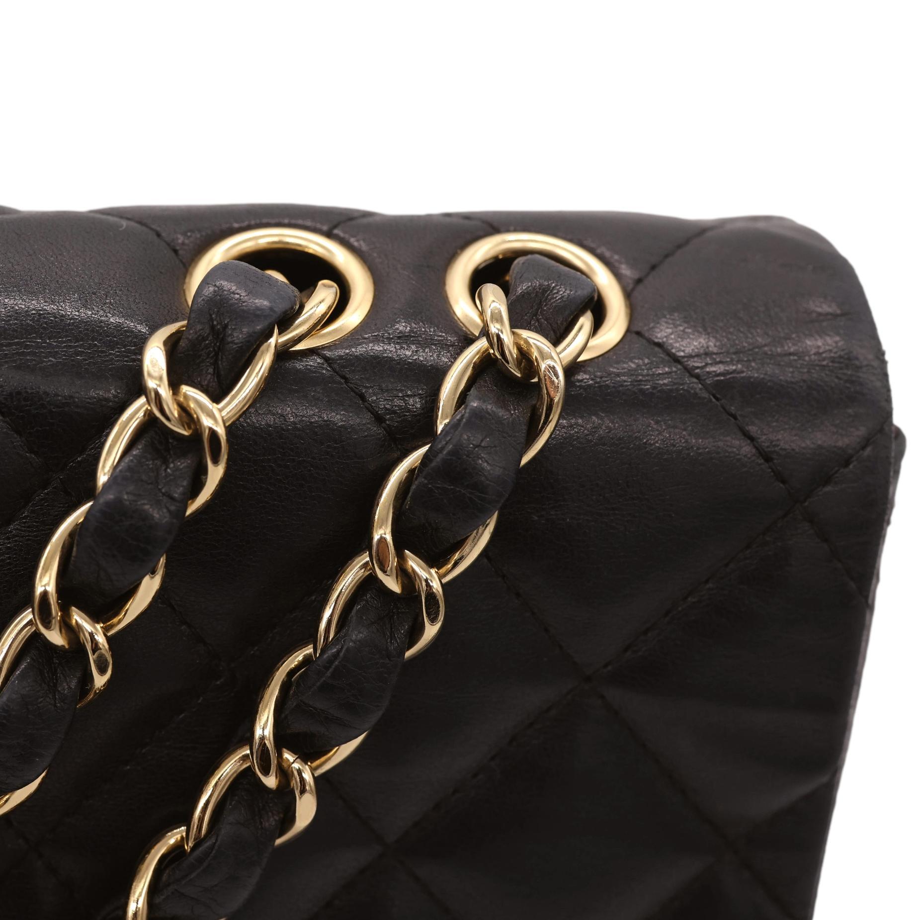 Chanel Timeless Black Jumbo Single Flap Quilted Lambskin Shoulder Bag, 2008. 7