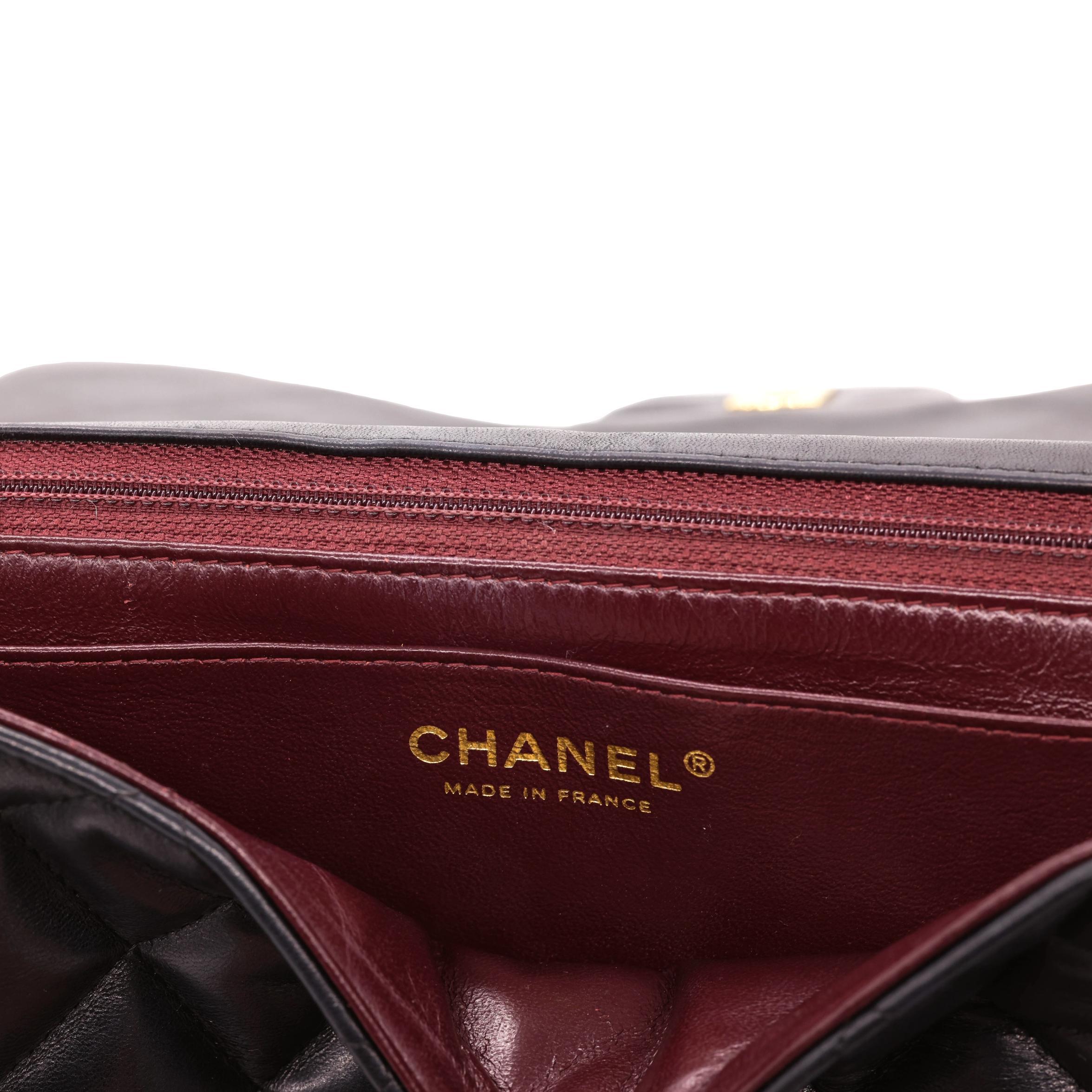 Chanel Timeless Black Jumbo Single Flap Quilted Lambskin Shoulder Bag, 2008. 9