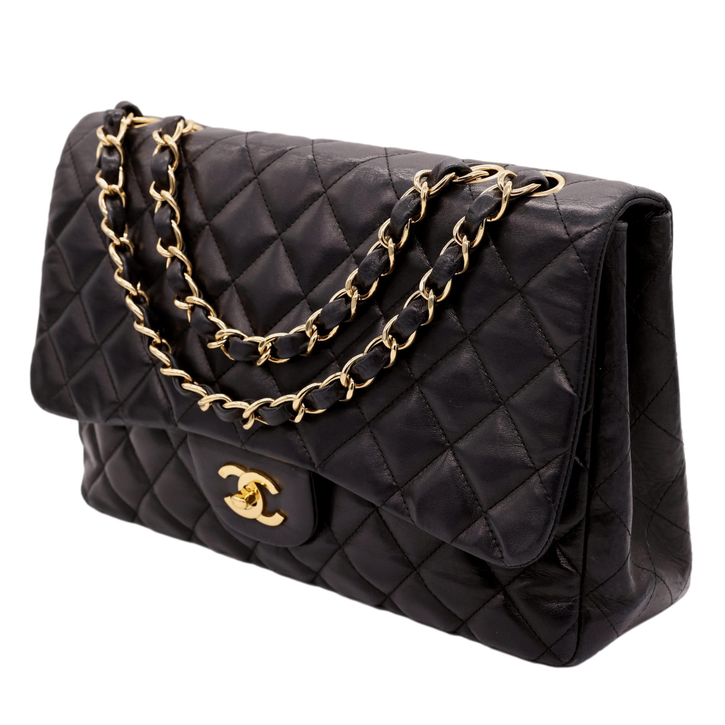 black chanel bag with red interior
