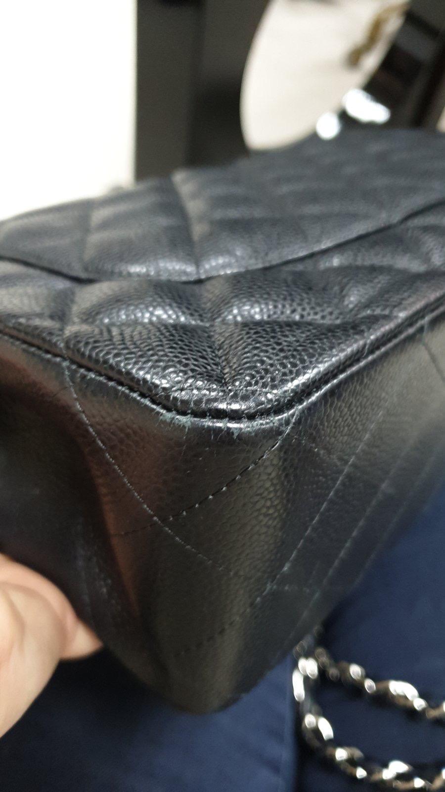 CHANEL Timeless Black Large Double Flap Caviar Crossbody Shoulder Bag For Sale 7