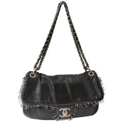 Chanel timeless black leather silver hardware shoulder bag Chanel timeless black leather silver hardware shoulder bag