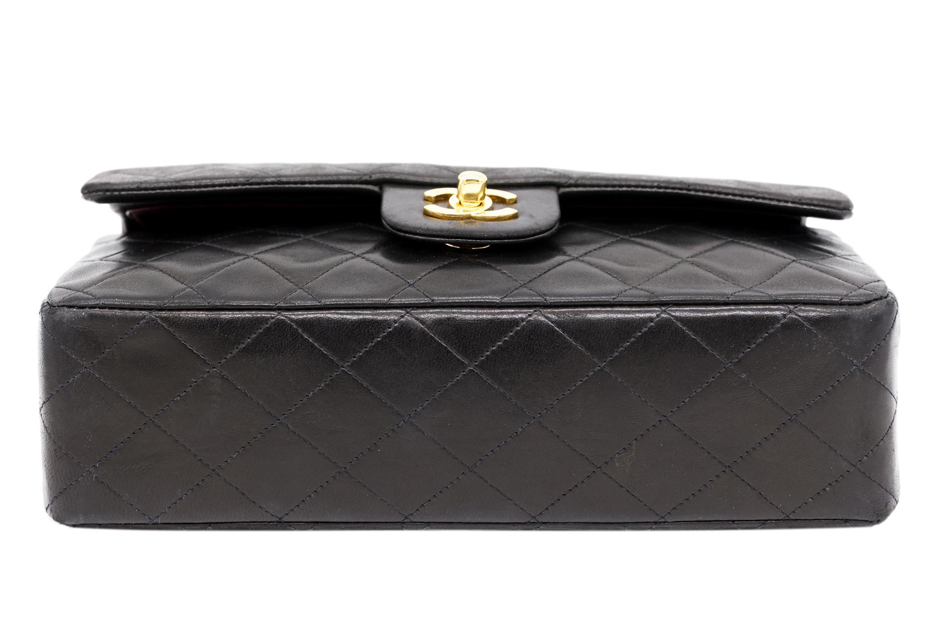 Chanel Timeless Black Medium Double Flap Quilted Lambskin Shoulder Bag, 2019. 7