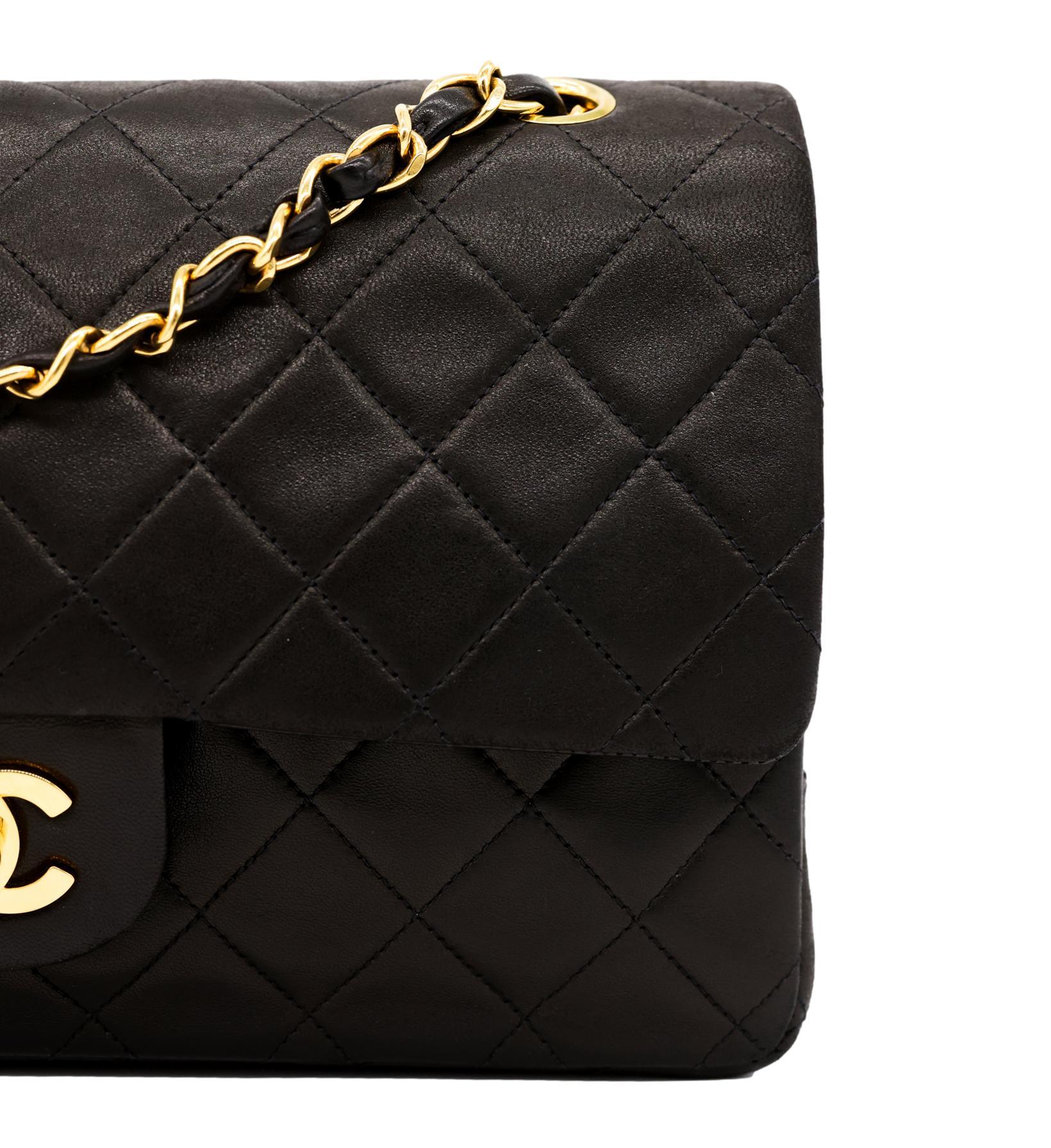 Chanel Timeless Black Medium Double Flap Quilted Lambskin Shoulder Bag, 2019. 4