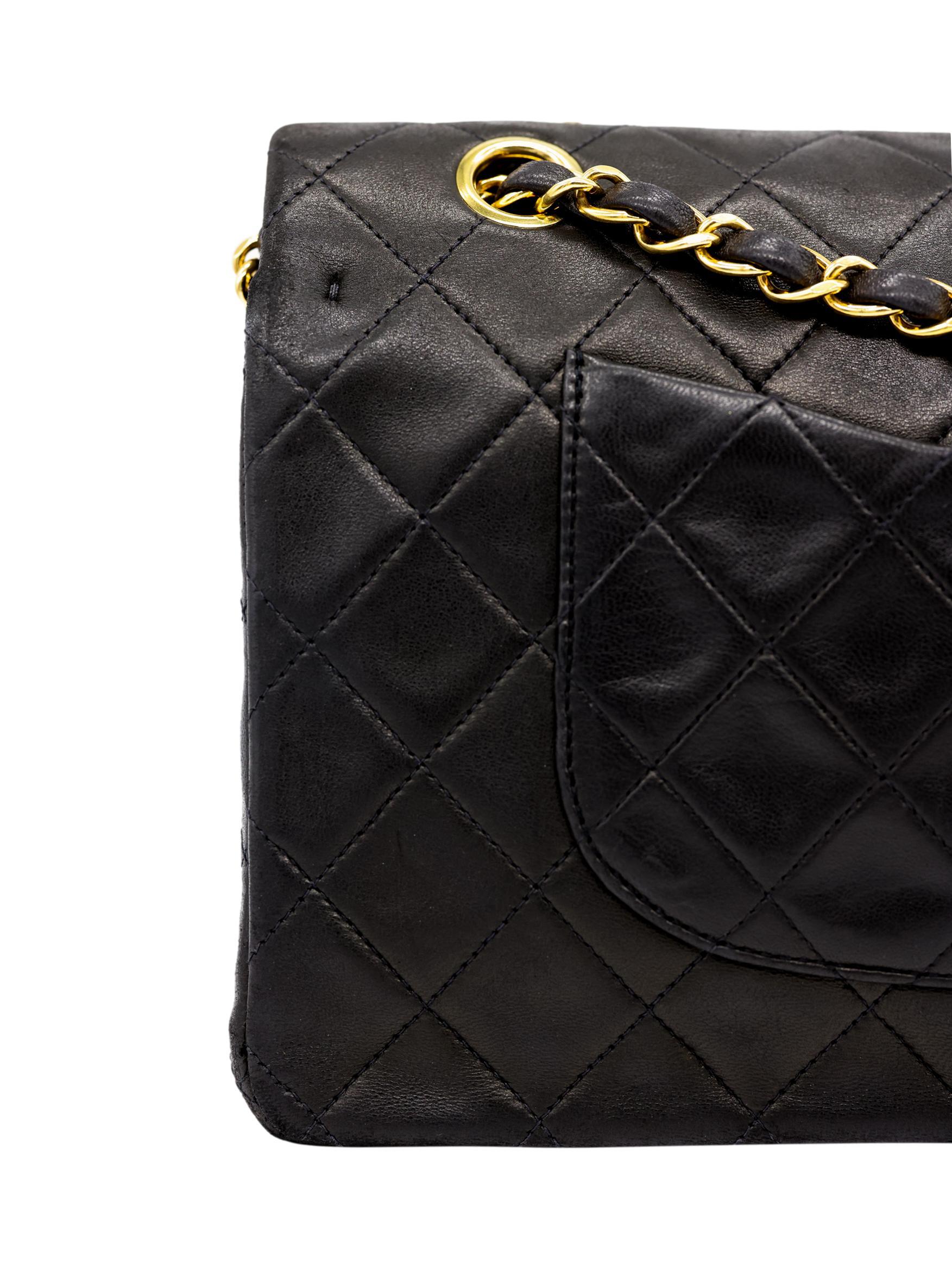 Chanel Timeless Black Medium Double Flap Quilted Lambskin Shoulder Bag, 2019. 5