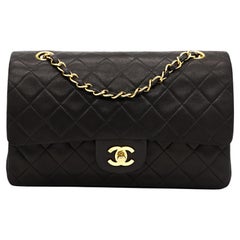 Chanel Timeless Black Medium Double Flap Quilted Lambskin Shoulder Bag, 2019.