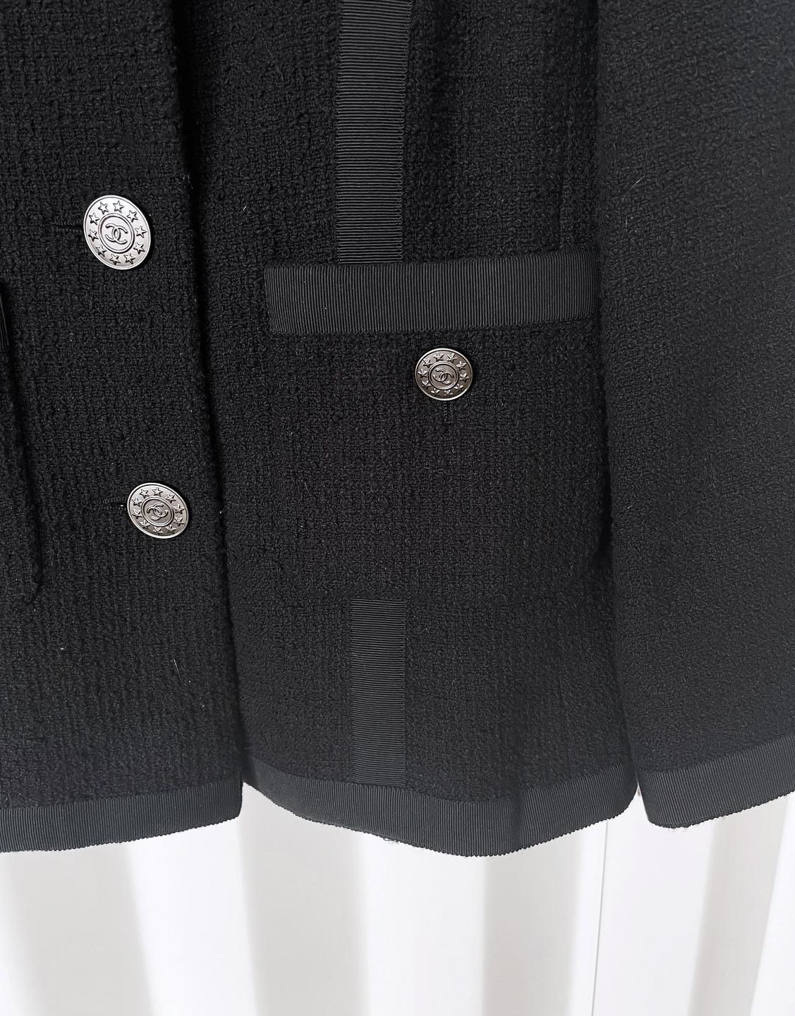Chanel Timeless Black Tweed Jacket 1