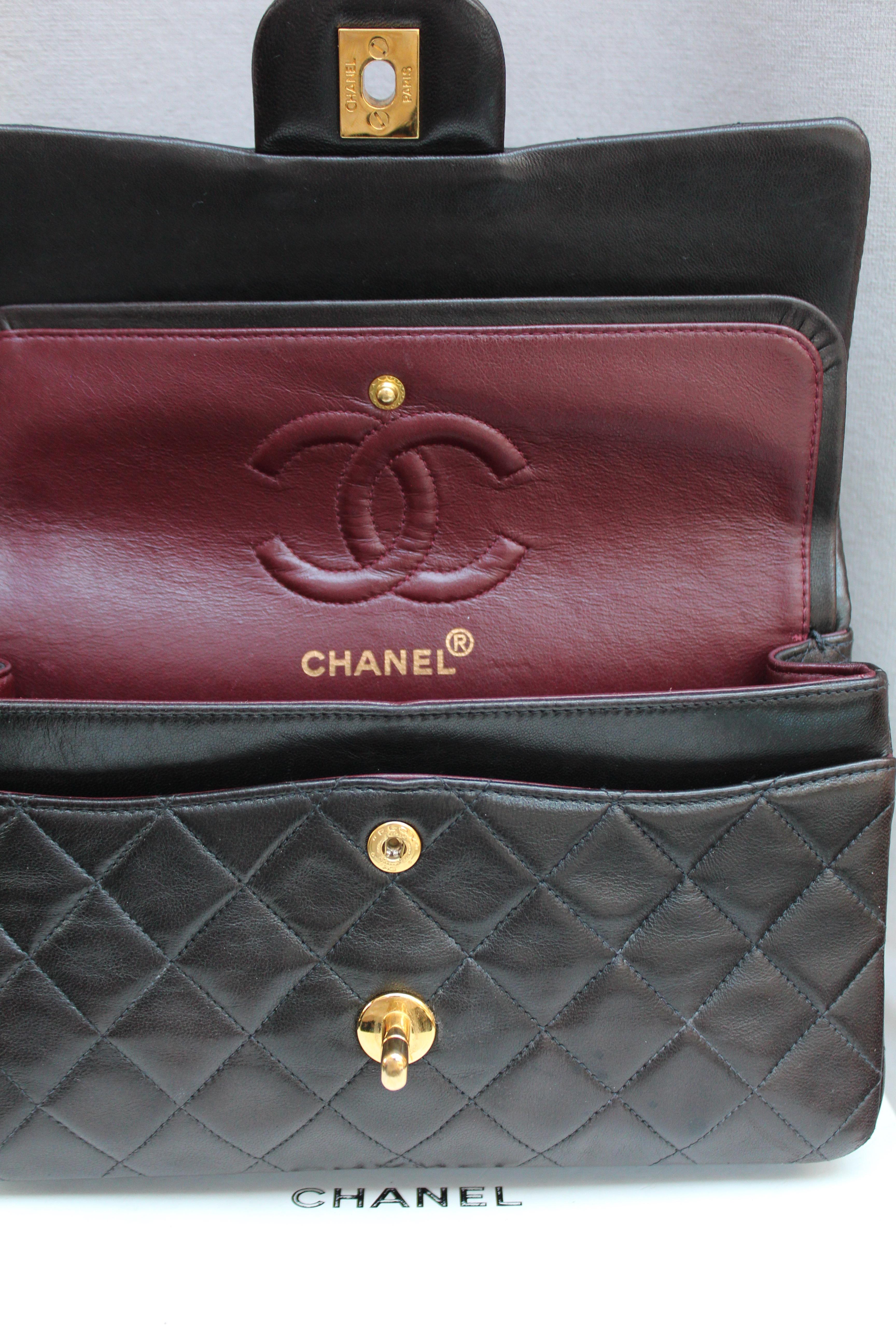 Chanel “Timeless” brown lambskin bag For Sale 5