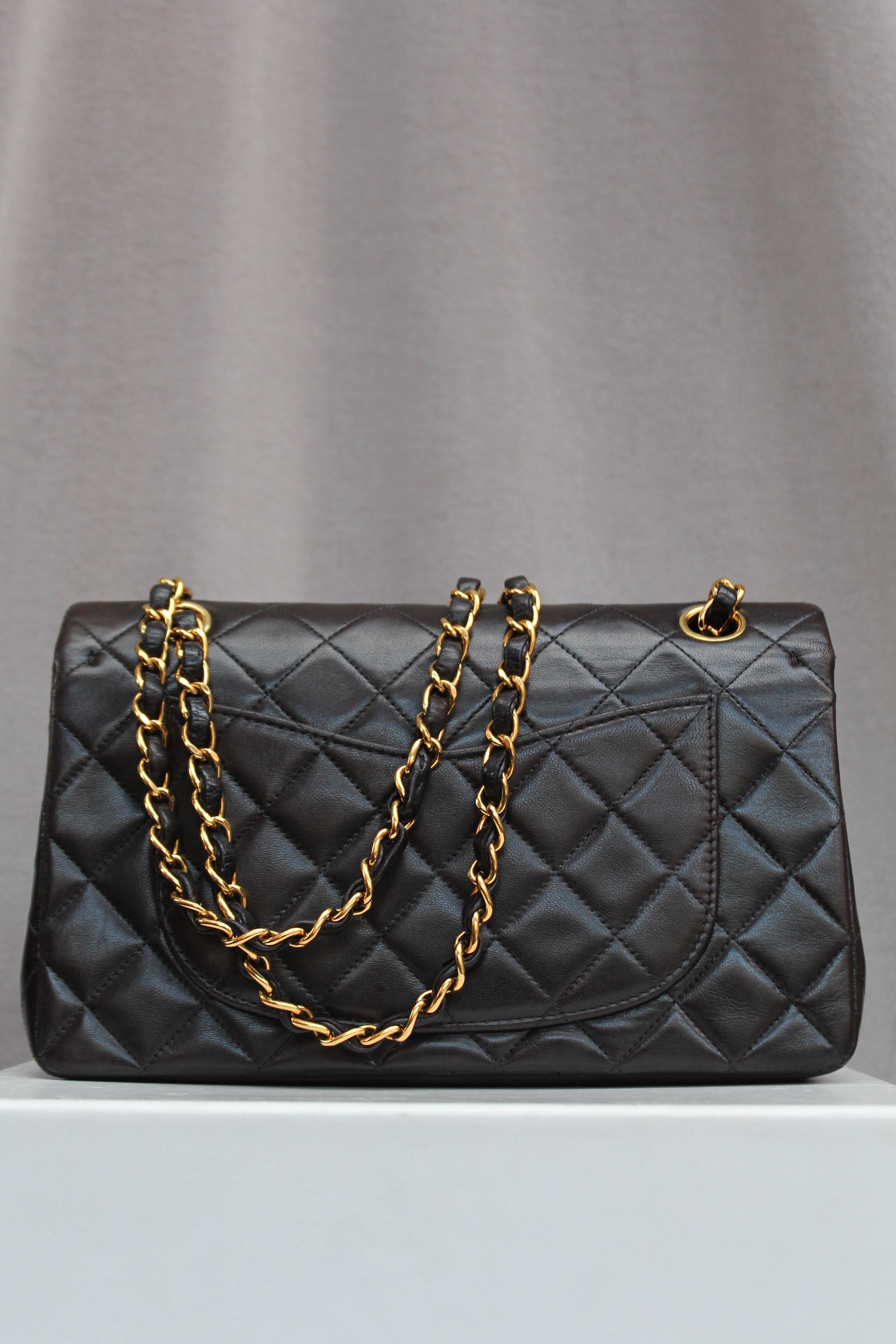 Women's or Men's Chanel “Timeless” brown lambskin bag For Sale