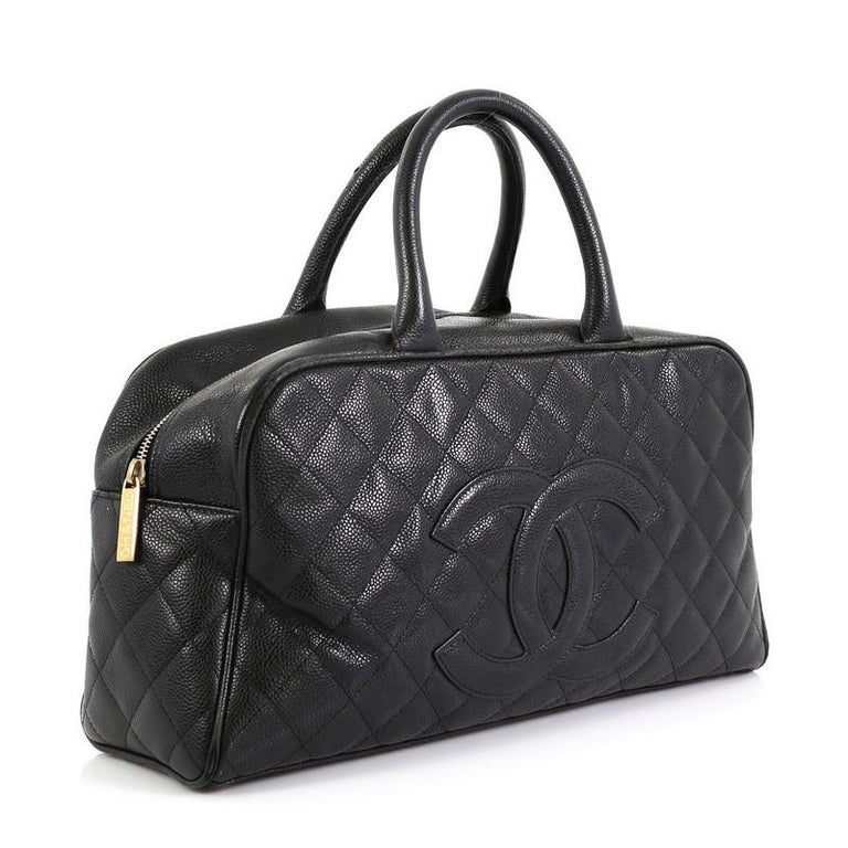 Chanel Timeless CC Bowler Bag Quilted Caviar Large at 1stDibs