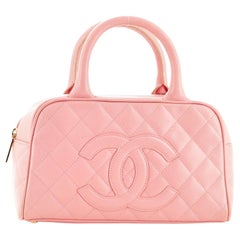 Sac bowler Chanel Timeless CC matelassé caviar petit modèle