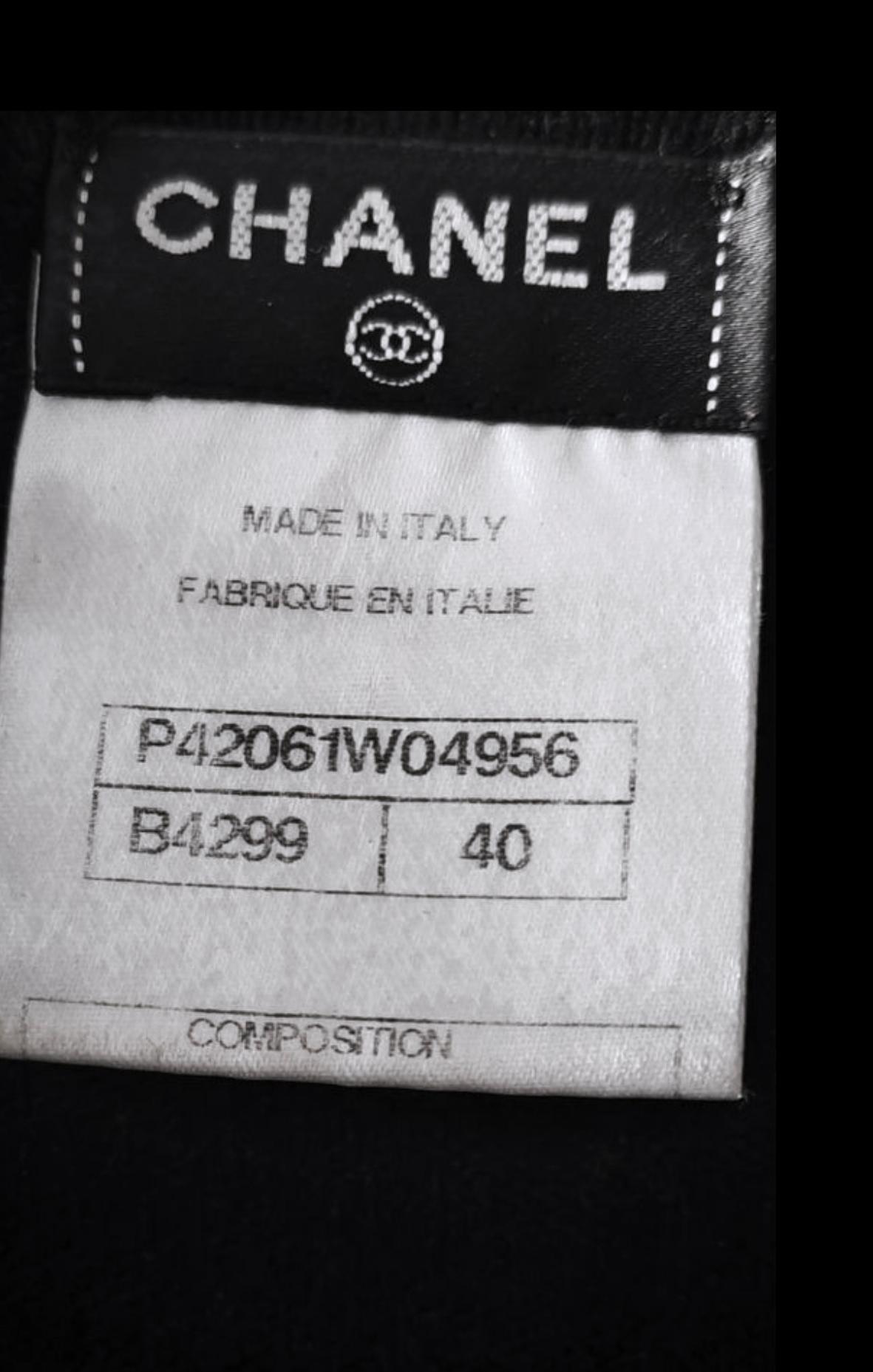 Chanel Timeless CC Buttons Black Cashmere Dress 40 FR 7