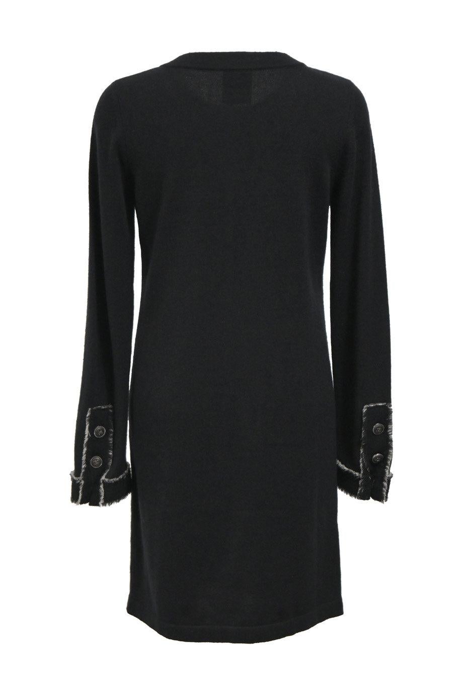 Chanel Timeless CC Buttons Black Cashmere Dress 40 FR 2