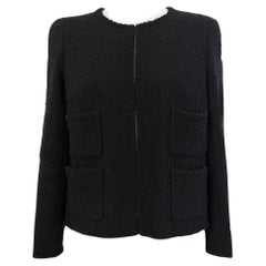 Chanel Timeless CC Buttons Black Tweed Jacket 40 FR