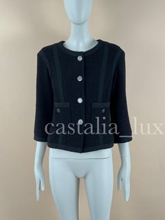 Chanel Timeless CC Buttons Black Tweed Jacket