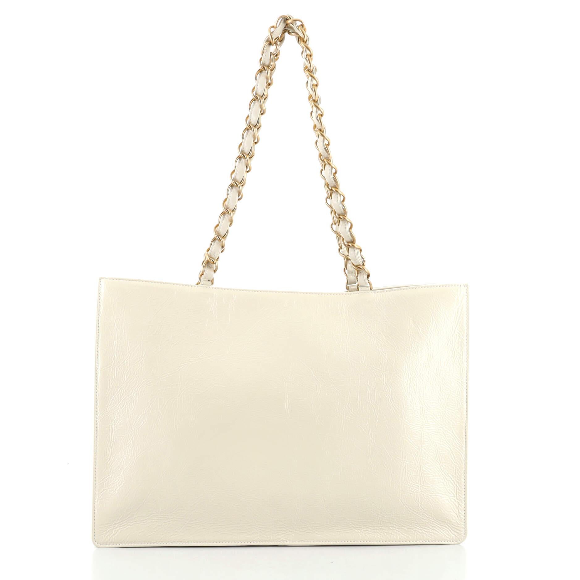 chanel shopping bag shiny aged calfskin