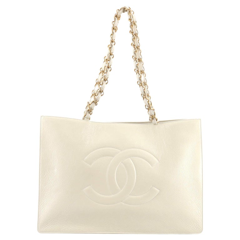 Chanel Timeless CC Chain Shopping Tote Shiny Aged Calfskin Large at 1stDibs