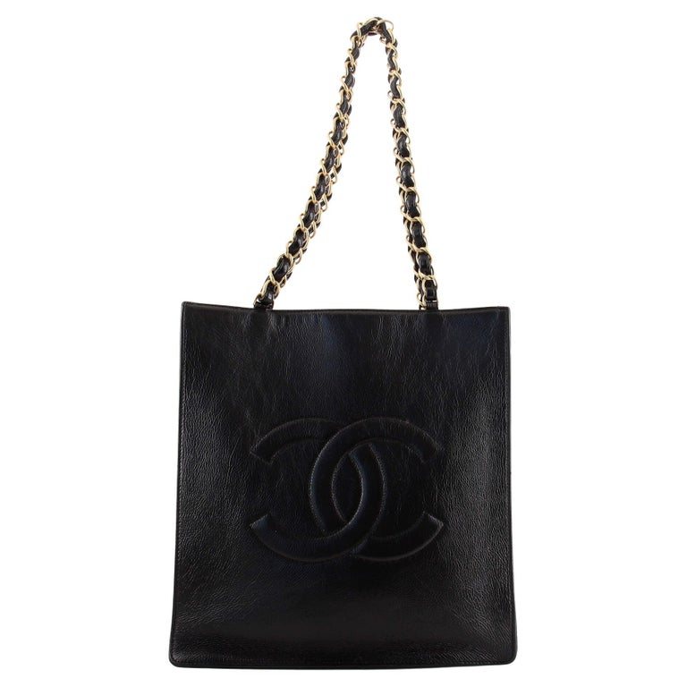 Chanel Timeless CC Chain Shopping Tote Shiny Aged Calfskin North South